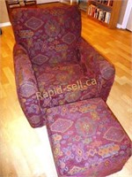 Matching Upholstered Chair & Ottoman