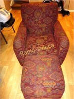 Matching Upholstered Chair & Ottoman