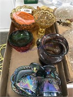 Assorted colored glassware