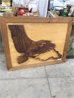 Wood-pieced eagle picture, 41 x 32