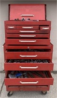 Large Tool Box Packed with Mechanics Tools