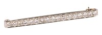 A Diamond Bar Pin in White Gold