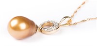 A Gold Baroque Pearl Necklace