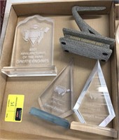 Flat of various trophies