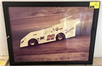 Framed picture of C.J. Rayburn race car that used