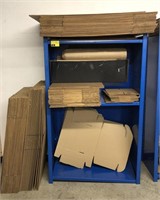 Metal shelf and packing boxes
