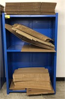 Metal shelf and packing boxes