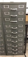 10 drawer metal industrial cabinet, any contents