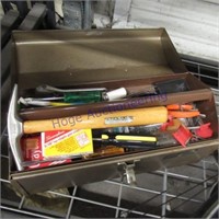 Tool box w/ tray, 16", full of sm tools & hardware
