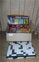 Box of board games- Chess, Yahtzee, Checkers With