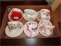 Box of six cups and saucers