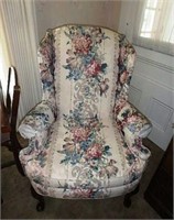 Broyhill floral wing-backed chair