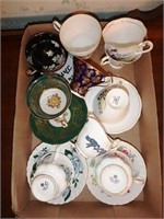 Box of cup and saucers- some without saucers