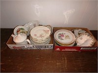 Two boxes of China plates, tea pot, Royal tea,