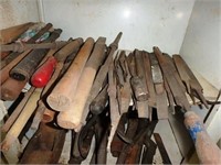 Assortment of hammer handles and files