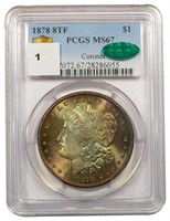 $1 1878 8TF PCGS MS67 CAC CORONET COLLECTION