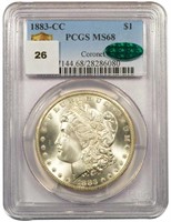 $1 1883-CC PCGS MS68 CAC CORONET COLLECTION