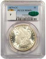 $1 1879-CC PCGS MS65+ CAC CORONET COLLECTION