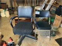 Two black office chairs