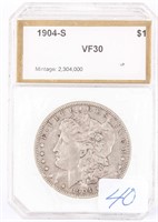 Coin Slab 1904-S Morgan Silver Dollar VF30