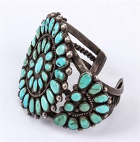 Jewelry Sterling Silver Zuni Cluster Cuff Bracelet