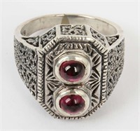 Jewelry Sterling Silver Garnet Cocktail Ring