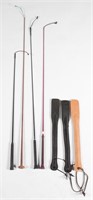 Group of 4 Assorted Buggy Whips & 3 Sheaths