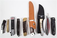 8 Assorted Knives & Straight Razor