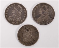 [USA] 3 Half Dollars, 1830-1875