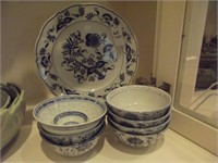 Blue Decorative Plates w/Bowls