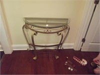 Rod Iron and Glass Accent Table