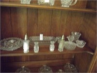 Shelf Lot w/Crystal and Glass