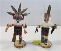 (2) Navajo Indian Kachina dolls by Ellis Willie