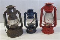 (3) Vintage railroad lanterns: Dietz Little