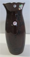 Large Royal Haeger brown vase with floral design.