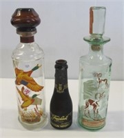 (3) Liquor decanters/bottles: Old Fitzgerald