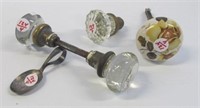 Antique door knobs: Double sided glass knobs, one