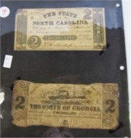 Confederate money: North Carolina $2 bill 1861,