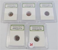 (5) Certified ancient roman coins. Constantine