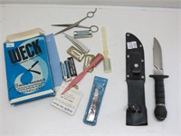 Survival Knife w/Sharpening Stone & Compass