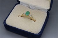 10K Gold Ring w/Real Emerald