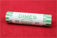 $5.00 Bank Roll of Roosevelt Dimes-1957, 1959