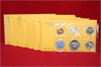 Ten 90% Silver US Mint Proof Sets - 1955-1964