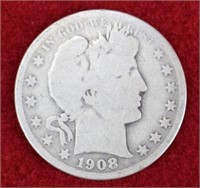 1908-O  Barber Silver Half Dollar