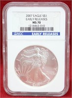 2007 Eagle Early Releases Silver Dollar  NGC MS70