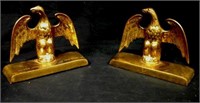 Pair Virginia Metalcrafters Brass Eagle Bookends
