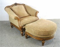 Thomasville Upholstered Chair & Ottoman