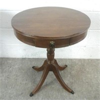 Art Deco Round Claw Foot Accent Table W/ Drawer