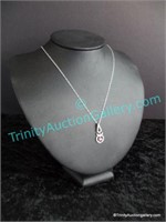 Sterling Silver Pendant Ruby + White Sapphires