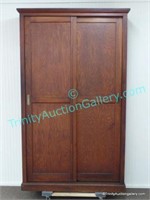 Antique Oak Freestanding 2 Door Closet